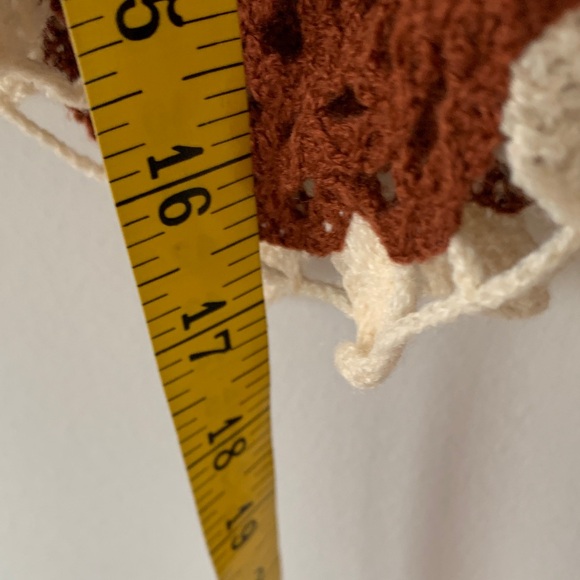 Rebellion Crochet Lace Crop Top - Cream and rust Brown XS NWOT - Picture 7 of 9